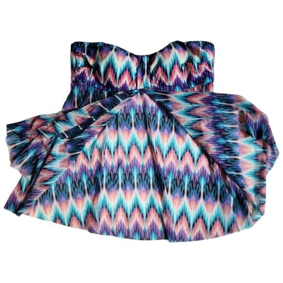 Croft & Barrow Tummy Slimmer Mesh Flyaway Bandeaukini swim top sz 8 - Picture 3 of 12